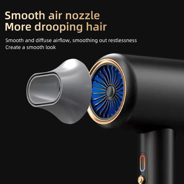 PROFESSIONAL HAIRDRYER 2400W WITH COLD AND HOT AIR - NEGATIVE IONS - POWERFUL HAIR DRYER FOR SALON RESULTS-Black-State of Style