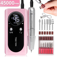 PROFESSIONELE 45000RPM DRAAGBARE ELEKTRISCHE NAGELVIJL MET OPLAADBARE ACCU | LAGE GELUIDSNIVEAU VOOR MANICURE-Roze-State of Style