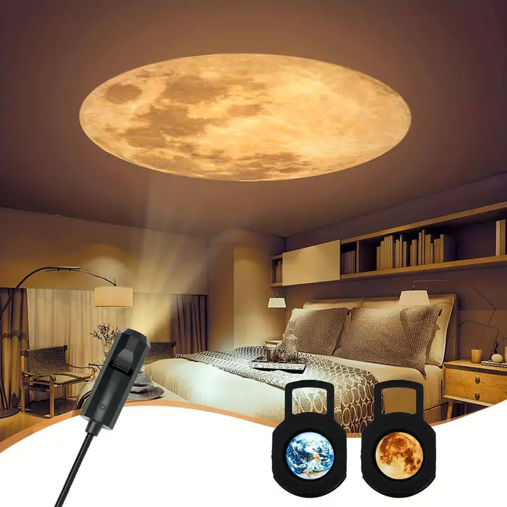 Projector lamp Earth and Moon - CelestiaGlow-Earth-State of Style