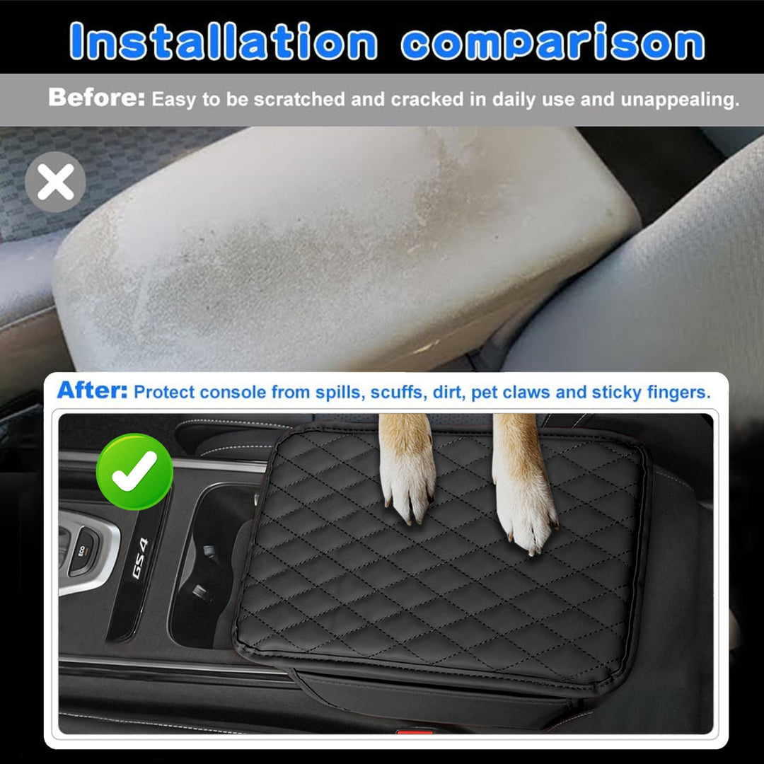 PU Leather Car Armrest Mat-Black-State of Style