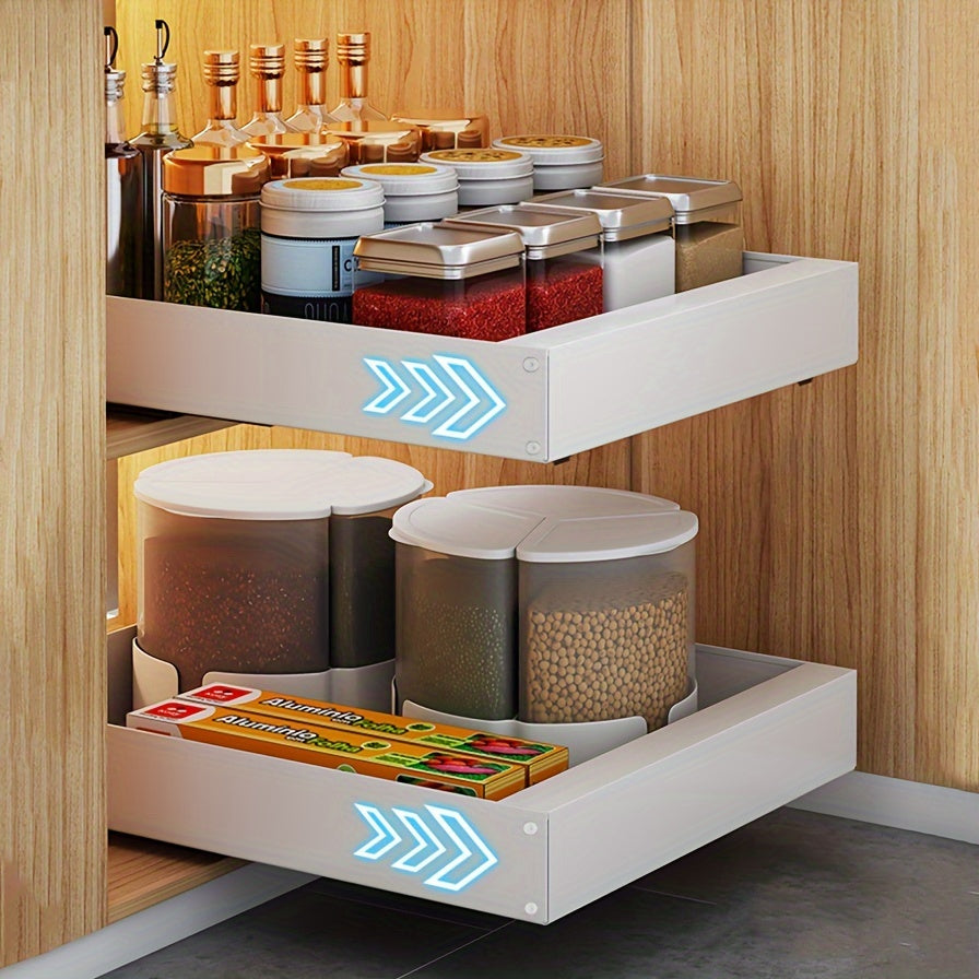 Pull-Out Kitchen Cabinet Organizer - Lina-Black-9.84 inches-State of Style
