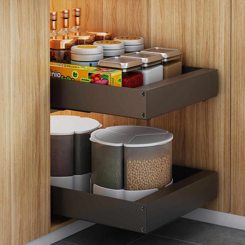 Pull-Out Kitchen Cabinet Organizer - Lina-Black-9.84 inches-State of Style