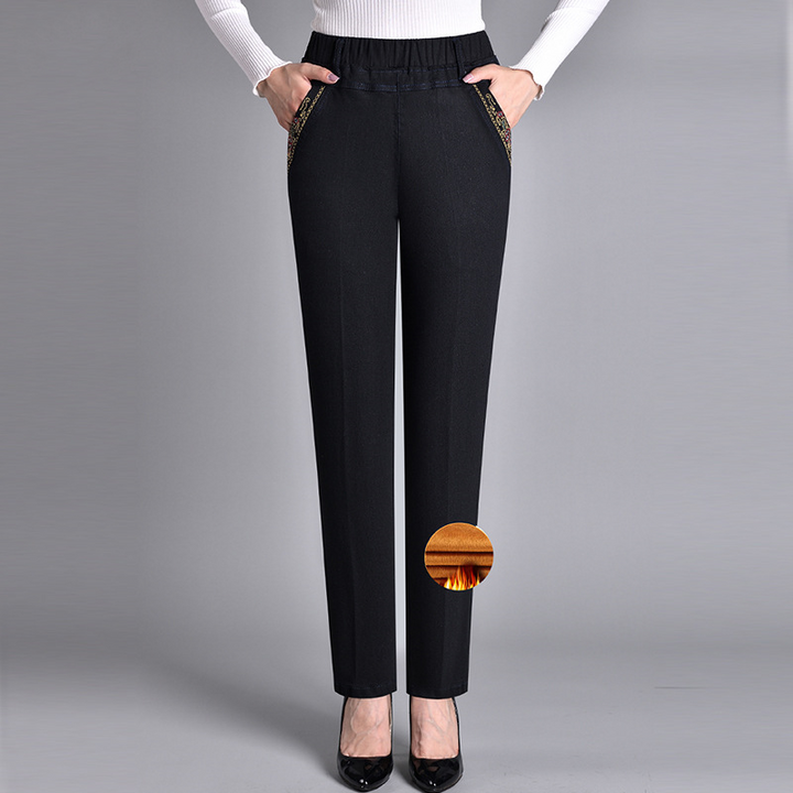 Push-up Jeans - Ella with warm inner lining and perfect fit!-Black (with lining)-XL-State of Style
