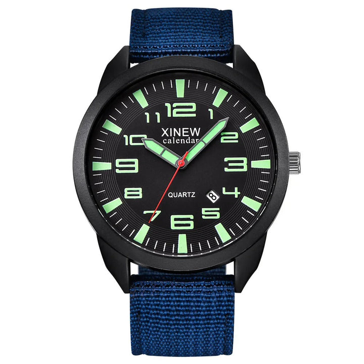 Quartz Clock with Illuminated Dial & Calendar – Lumo-Blue - Light Green-State of Style