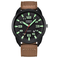 Quartz Clock with Illuminated Dial & Calendar – Lumo-Brown - Light Green-State of Style