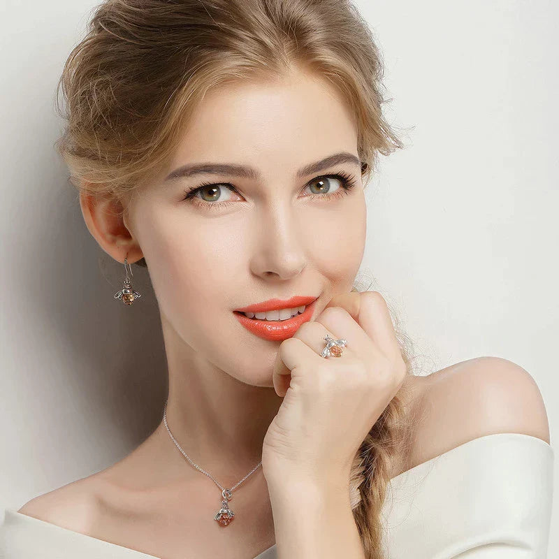 Queen Bee Crystal Drop Earrings-State of Style