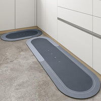 Quick-Dry, Ultra-Absorbent Bath Mat - AquaComfort-40*60 cm-Oval-Blue-State of Style