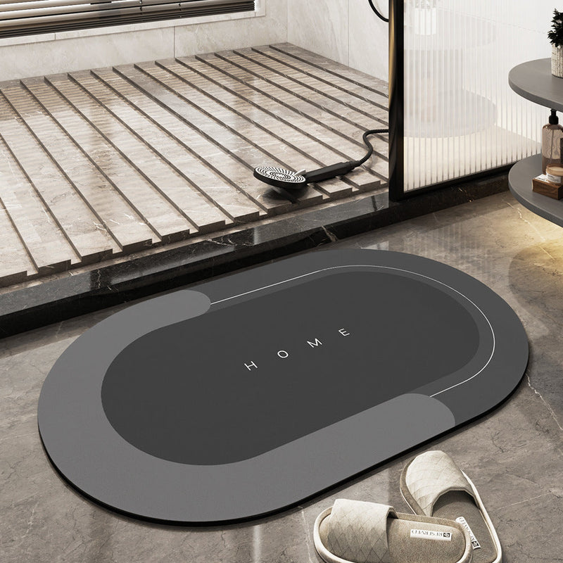 Quick-Dry, Ultra-Absorbent Bath Mat - AquaComfort-40*60 cm-Oval-Dark Grey-State of Style