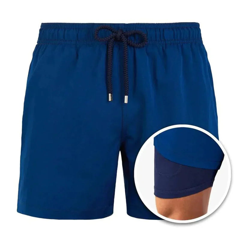 Quick-Drying Men's Swim Shorts with Modern Fit – Dario-Blue-S-State of Style
