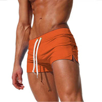 Quick-drying men's swim shorts with pockets – Leano-Orange-S-State of Style