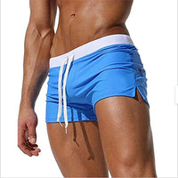 Quick-drying men's swim shorts with pockets – Leano-Sky blue-S-State of Style