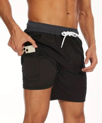 Quick-drying men's swim shorts with stretch & mobile phone pocket – Jonas-Black-S-State of Style