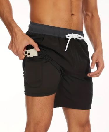 Quick-drying men's swim shorts with stretch & mobile phone pocket – Jonas-Black-S-State of Style