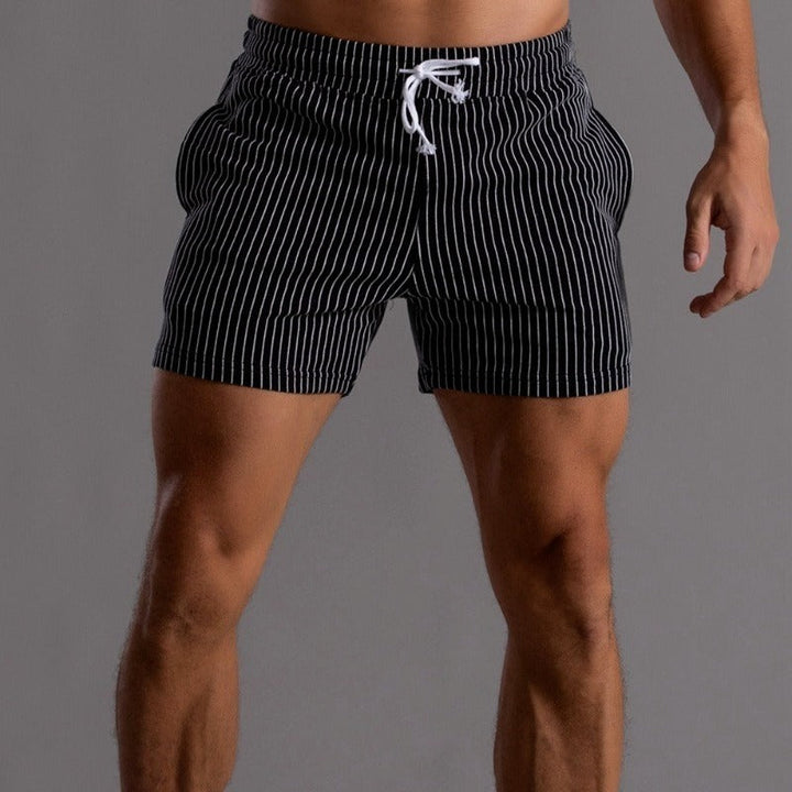 Quick-drying & Stylish Men's Swim Shorts made from Ripstop Polyester – Niko-Black-XS-State of Style