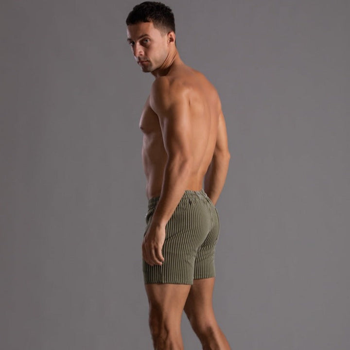 Quick-drying & Stylish Men's Swim Shorts made from Ripstop Polyester – Niko-Green-XS-State of Style