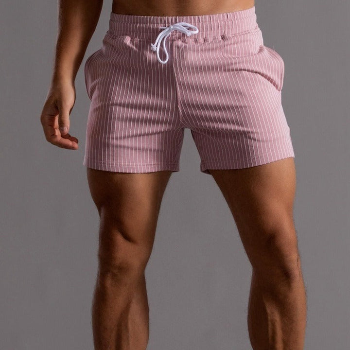 Quick-drying & Stylish Men's Swim Shorts made from Ripstop Polyester – Niko-Pink-XS-State of Style