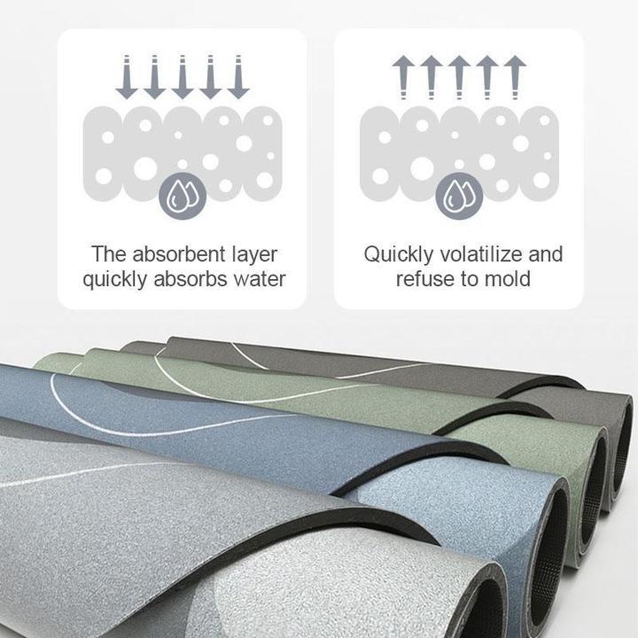 Quick-drying, Super Absorbent Bath Mat - AquaComfort-Blue-Oval-40 x 80 cm-State of Style