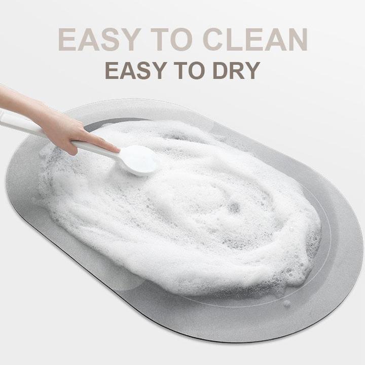 Quick-drying, Super Absorbent Bath Mat - AquaComfort-Blue-Oval-40 x 80 cm-State of Style