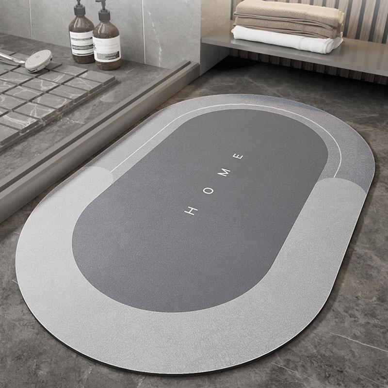 Quick-drying, Super Absorbent Bath Mat - AquaComfort-Blue-Oval-40 x 80 cm-State of Style