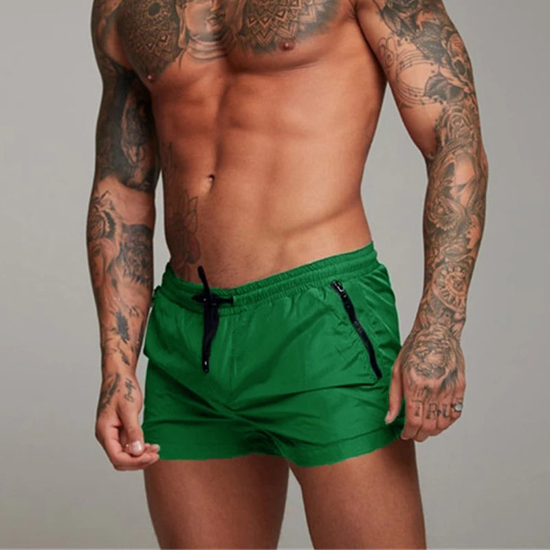 Quick-Drying Swim Shorts for Men | Aqua Di Man Stretch Shorts-Green-S-State of Style