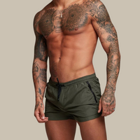 Quick-Drying Swim Shorts for Men | Aqua Di Man Stretch Shorts-Olive Green-S-State of Style