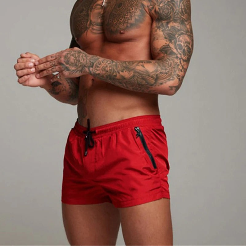 Quick-Drying Swim Shorts for Men | Aqua Di Man Stretch Shorts-Red-S-State of Style