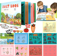 Interactive learning book for toddlers with Velcro activities and a storage pouch.