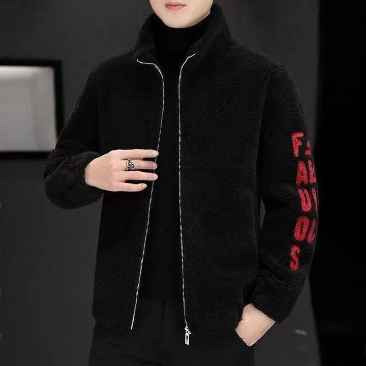 Quilted fleece jacket with a stand-up collar - Arden-Black without a pocket-M-State of Style