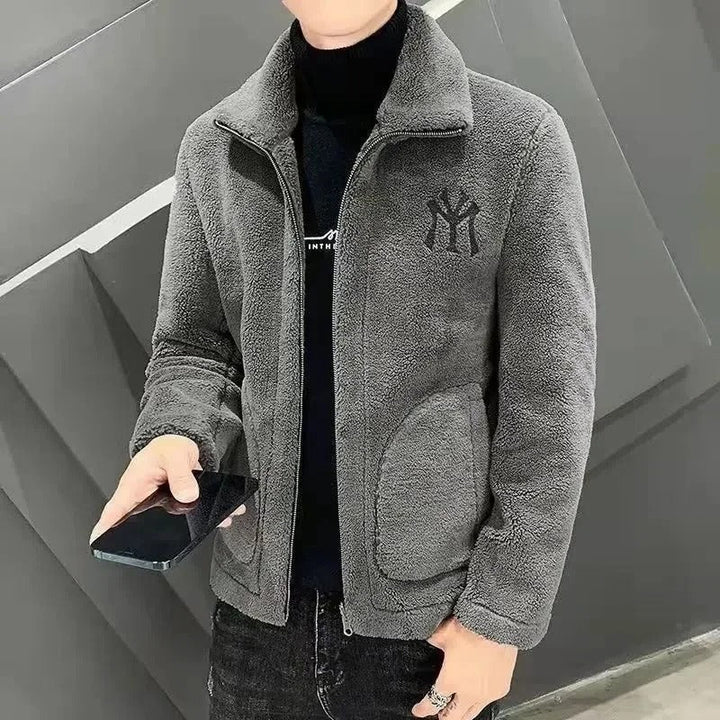 Quilted fleece jacket with a stand-up collar - Arden-Grey-M-State of Style