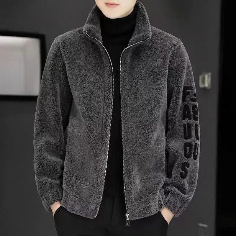 Quilted fleece jacket with a stand-up collar - Arden-Grey without a pocket-M-State of Style