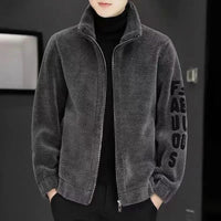 Quilted fleece jacket with a stand-up collar - Arden-Grey without a pocket-M-State of Style