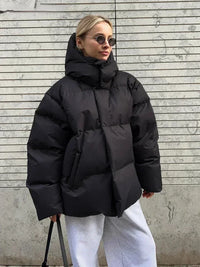 Quilted Winter Coat for Women - Elyssa-Black-S-State of Style