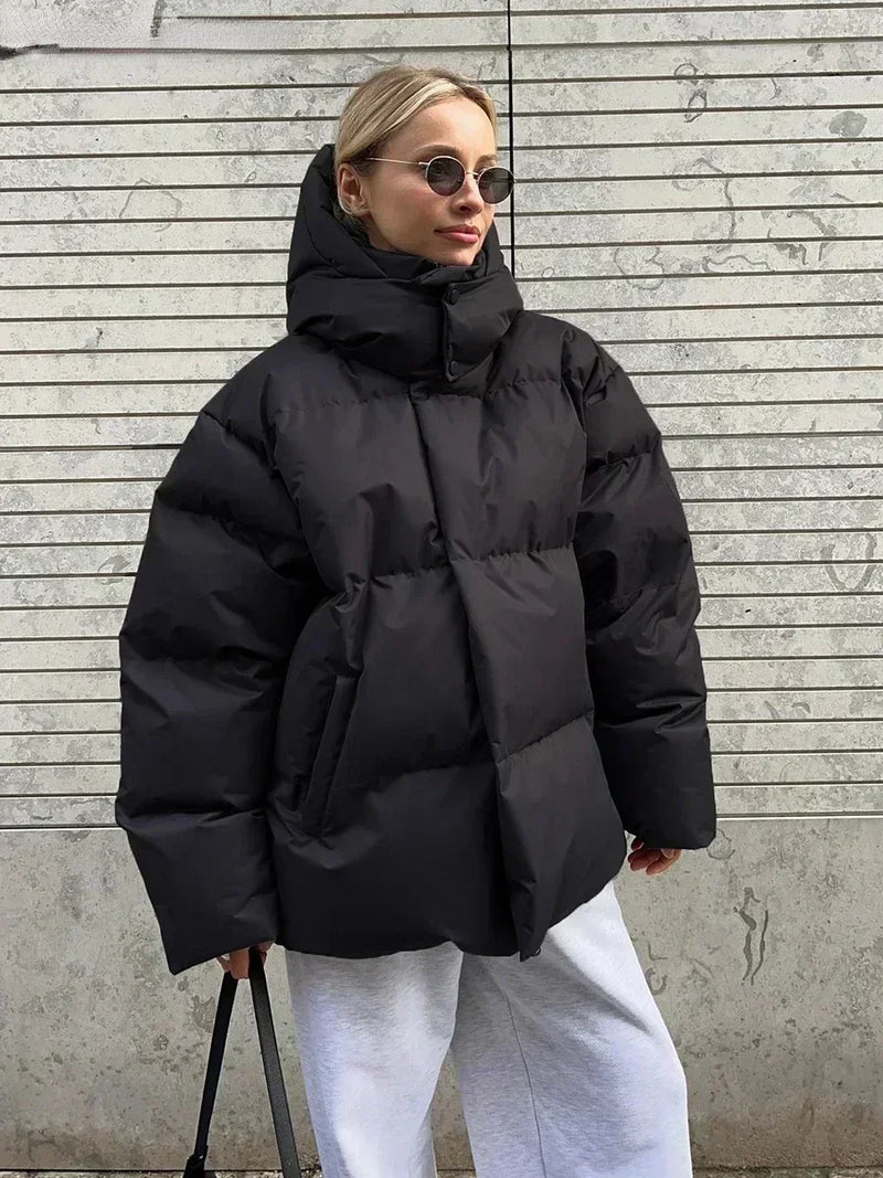 Quilted Winter Coat for Women - Elyssa-Black-S-State of Style