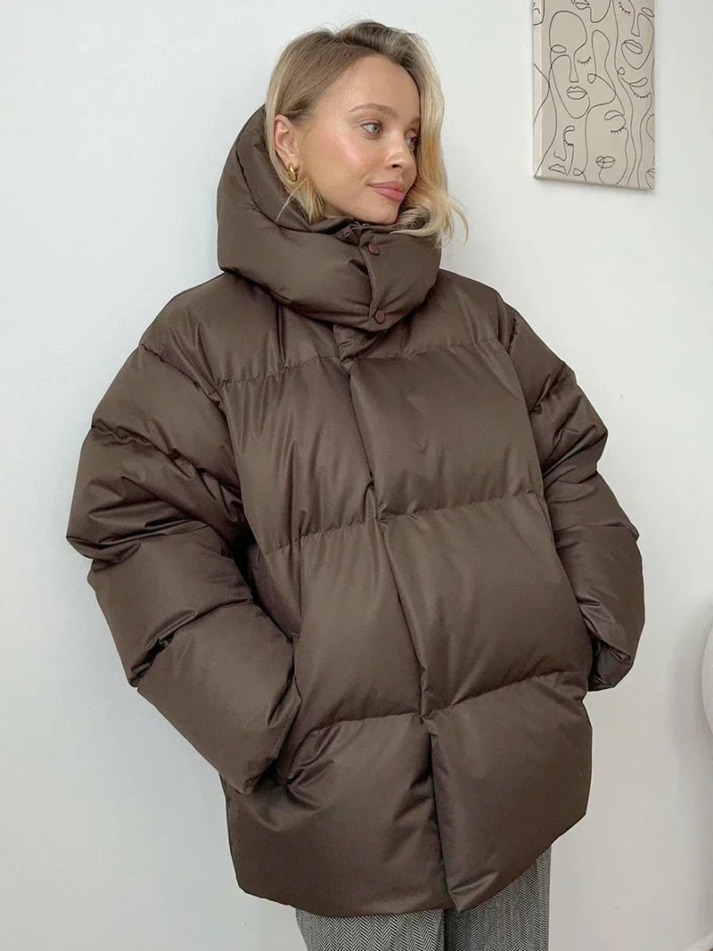 Quilted Winter Coat for Women - Elyssa-Light grey-S-State of Style