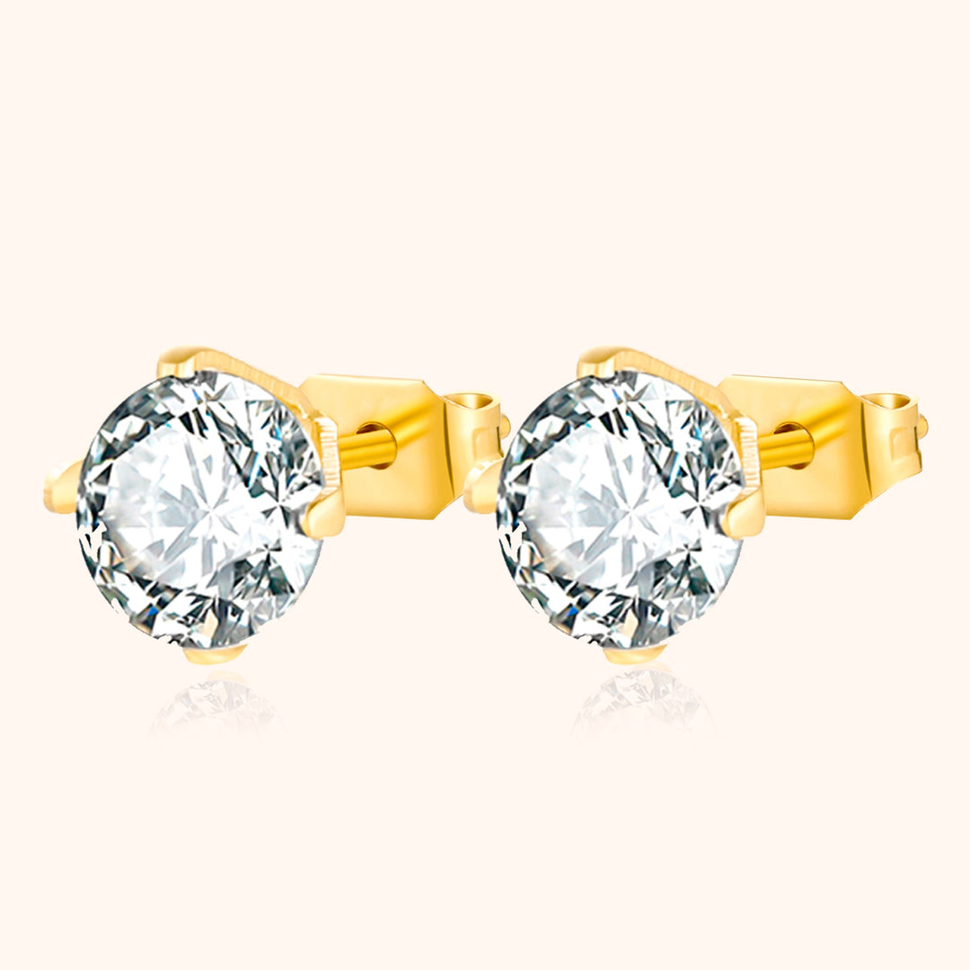 Radiant Mini Earrings – Mila-7 mm-Gold-State of Style
