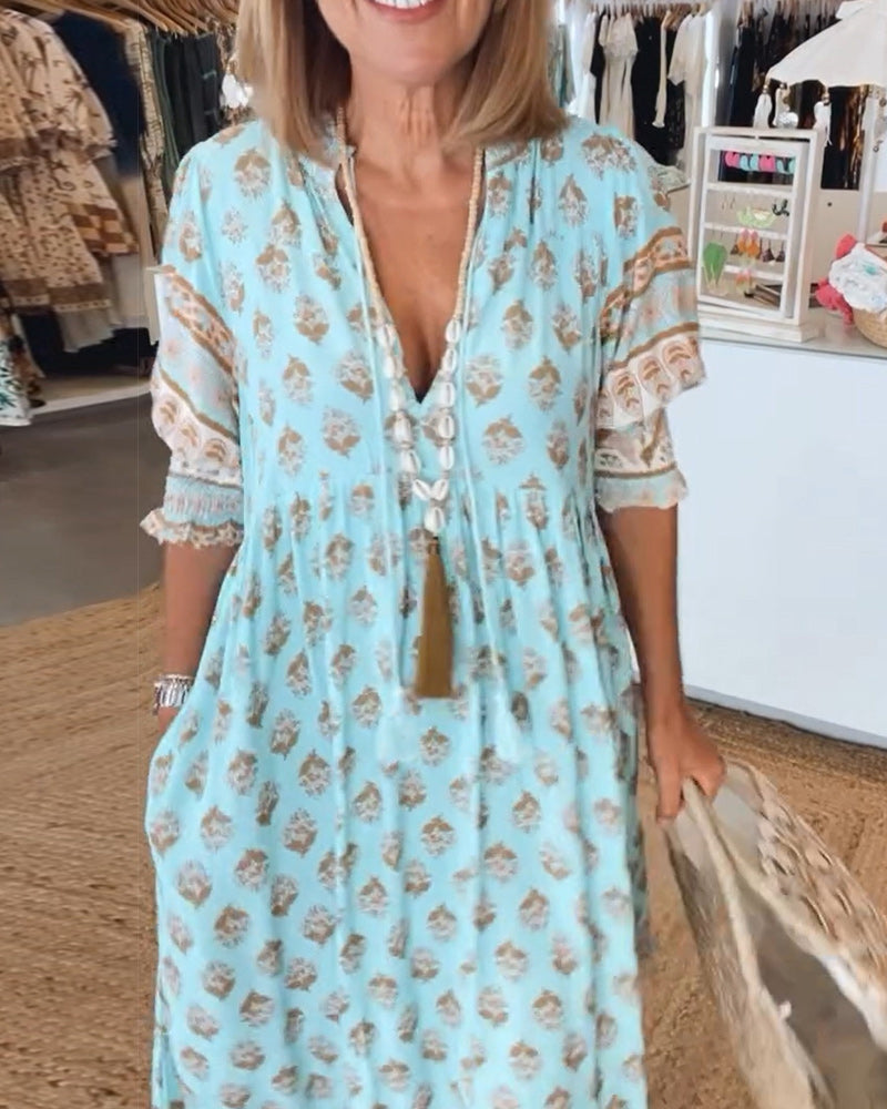 Radiant summer dress – Fleur-Blue-S-State of Style