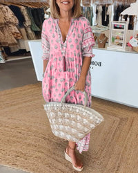 Radiant summer dress – Fleur-Pink-S-State of Style