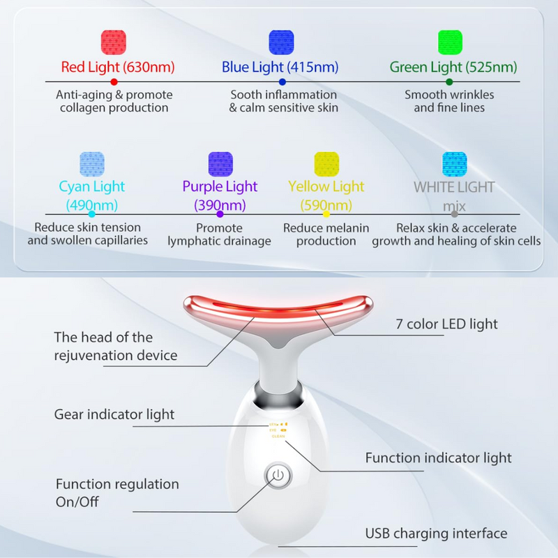 RadiantGlow 7-Colour Facial Massager-State of Style