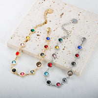 Rainbow Crystal Charm Bracelet | Elegant & Colourful Design-Gold-plated-State of Style