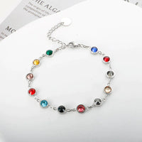 Rainbow Crystal Charm Bracelet | Elegant & Colourful Design-Gold-plated-State of Style