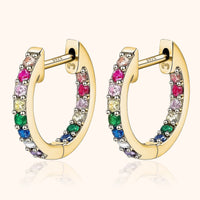 Rainbow Hoop Earrings - Sofia-Gold-State of Style