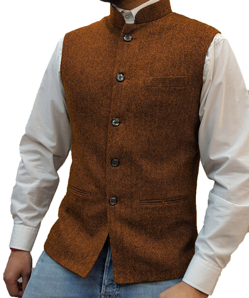 Raphael Traditional Vest – Vintage-Inspired Waistcoat with Tailored Fit-Orange-XS-State of Style