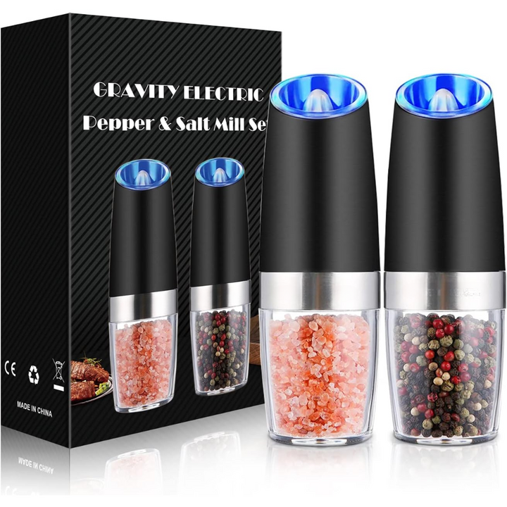 Rechargeable Electric Pepper and Salt Mill Set - GrindMaster Duo-Black-State of Style