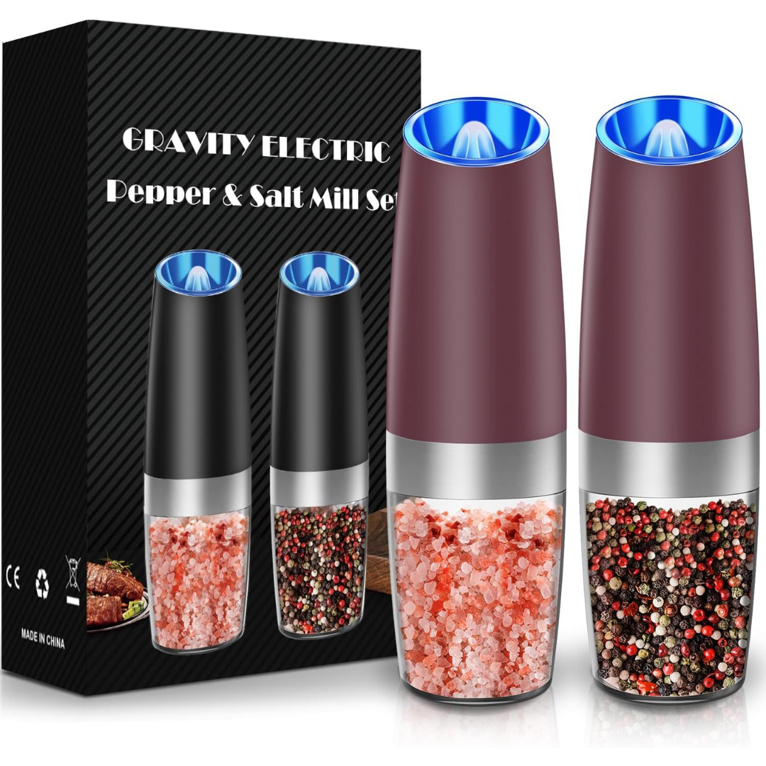 Rechargeable Electric Pepper and Salt Mill Set - GrindMaster Duo-Black-State of Style