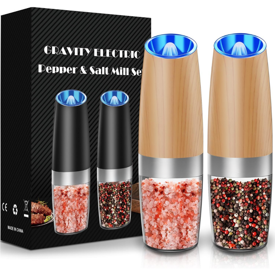 Rechargeable Electric Pepper and Salt Mill Set - GrindMaster Duo-Black-State of Style
