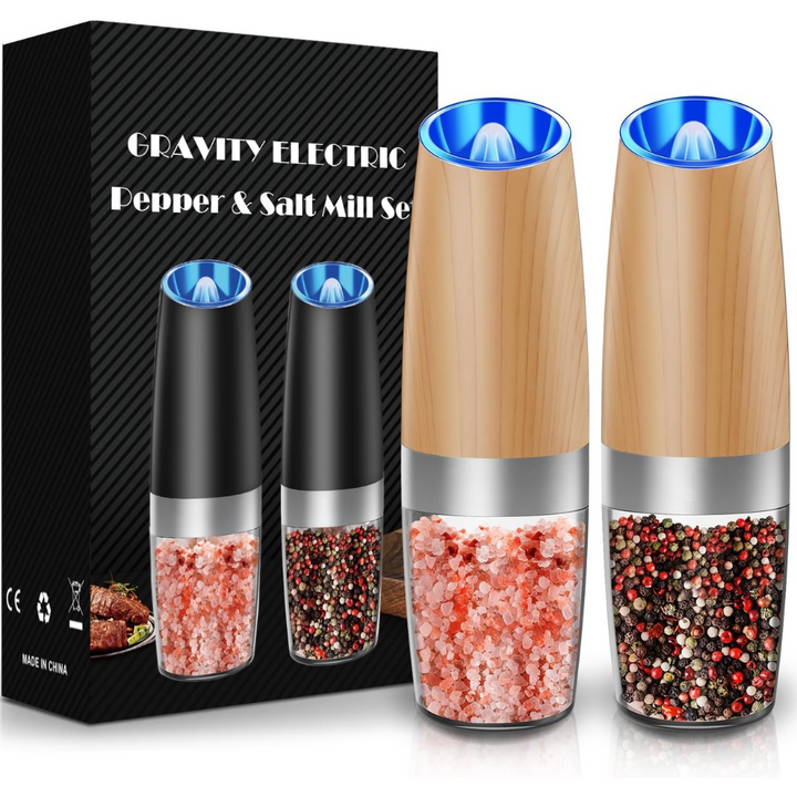 Rechargeable Electric Pepper and Salt Mill Set - GrindMaster Duo-Black-State of Style