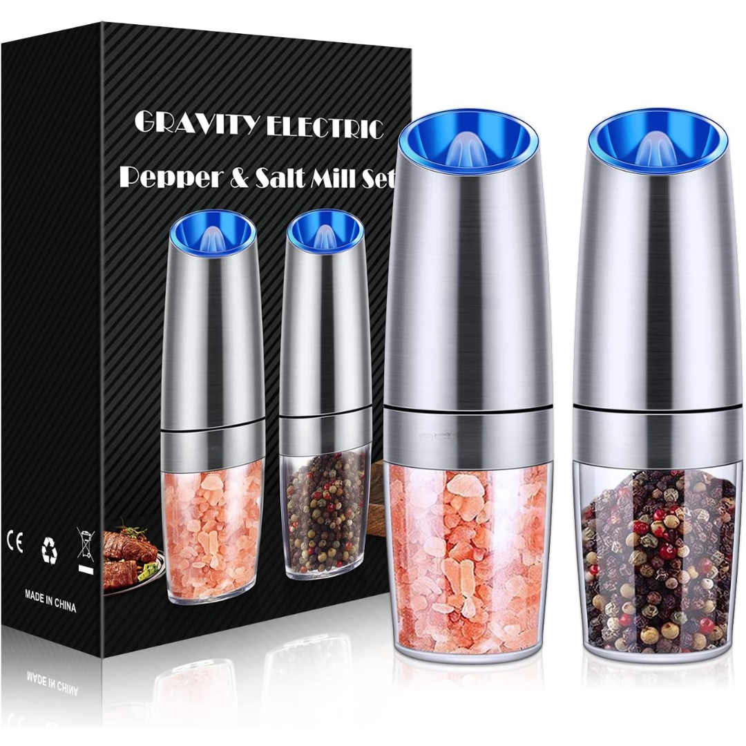 Rechargeable Electric Pepper and Salt Mill Set - GrindMaster Duo-Black-State of Style