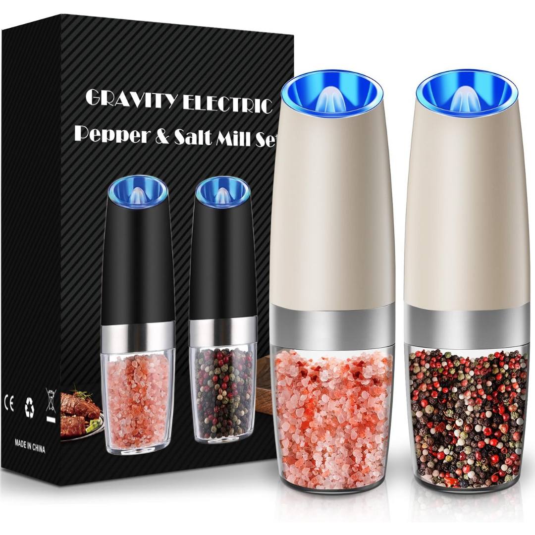 Rechargeable Electric Pepper and Salt Mill Set - GrindMaster Duo-Black-State of Style