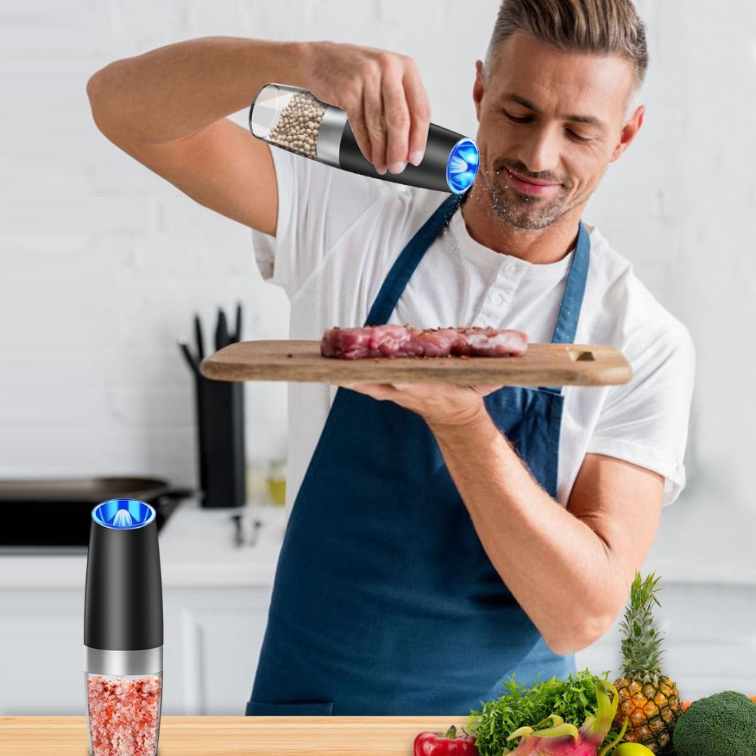 Rechargeable Electric Pepper and Salt Mill Set - GrindMaster Duo-Black-State of Style