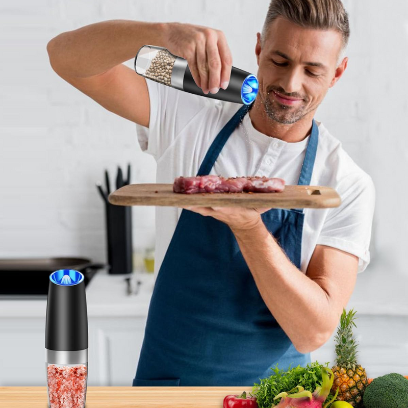 Rechargeable Electric Pepper and Salt Mill Set - GrindMaster Duo-Black-State of Style